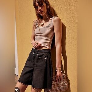 NWT We The Free Free People Boomerang Long in BLACK Short Size 28